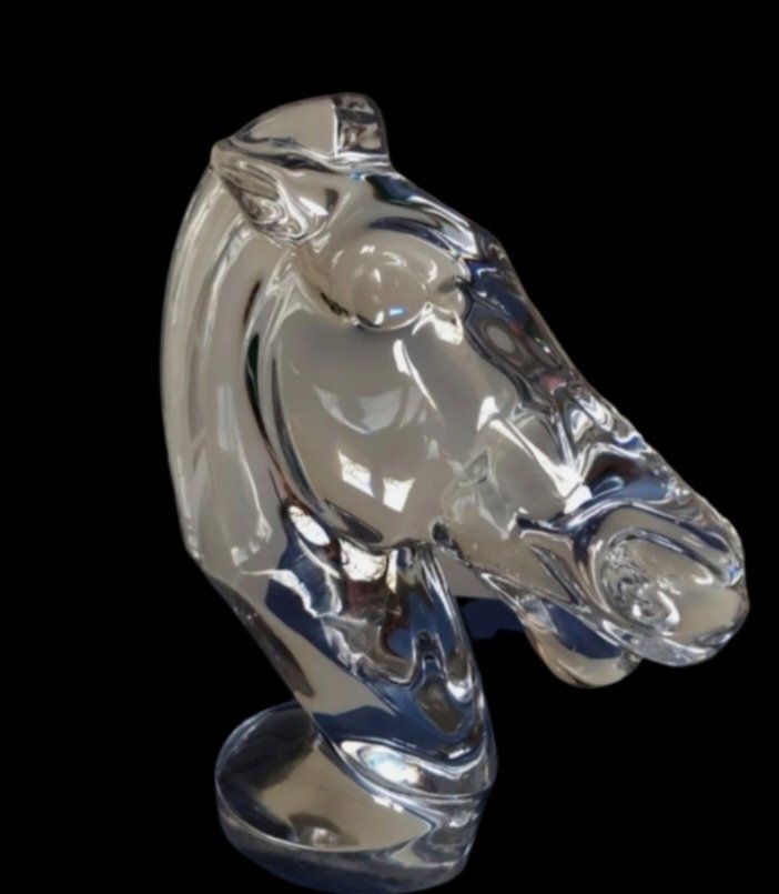 Tête De Cheval En Cristal Daum - Très Bon état
