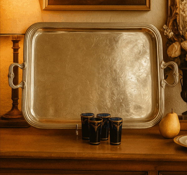 CHRISTOFLE
  Grand Plateau de Service
          en Métal Argenté
              70 cm x 47 cm