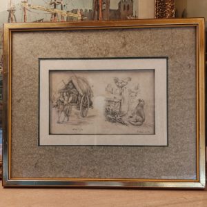 Dessins XIXÈME datant de 1874 représentant deux scènes de la vie campagnarde
Cadre 34 cm x 28 cm