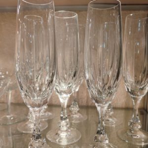 9 Flûtes en Cristal Taillé Cristallerie de Lemberg
Hauteur 21cm