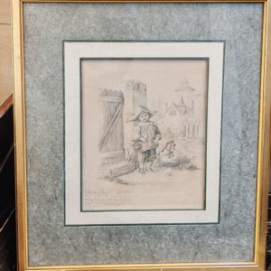 Dessin XIXÈME datant de 1866 représentant un enfant jouant avec un cheval en bois cadre 34 cm x 28 cm
Oscar Pletsch (1830-1888)