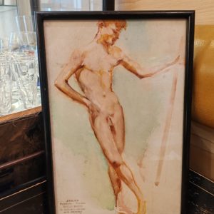 Gouache Sergio Brizio (1928-1997) 
Étude :"Jeune Homme dans  sa Nudité"
Fin 80 début 90
33,5 cm x 23,5 cm