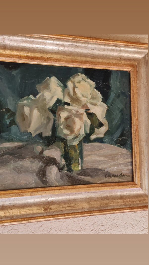 Peinure à l'huile Nature Morte 27cm x 34,5 cm Charles Baudu (1895-2988)