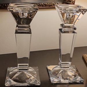 Paire de Bougeoirs-Chandeliers Empery En Cristal de Bohême
Hauteur 25 cm