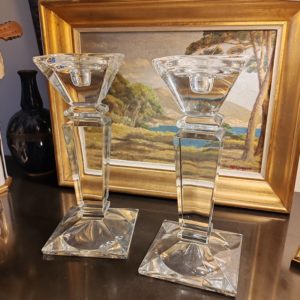 Paire de Bougeoirs-Chandeliers Empery En Cristal de Bohême
Hauteur 25 cm