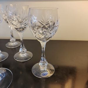 11 verres Taillés  
Compagnie Cristalliere de Lorraine (C.C.L.) 
Gamme Prestige 
Hauteur 18 cm